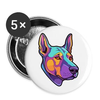Thailändische Ridgeback-Hunderasse Cartoon Kawaii Illustrati - Buttons groß 56 mm (5er Pack) - Weiß - Vorne
