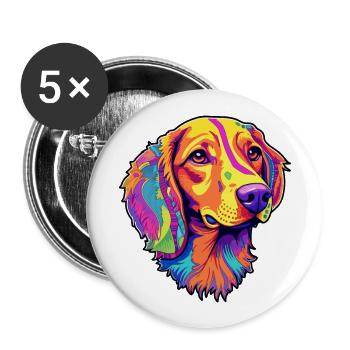 Deutscher Wachtelhund Dog Breed Cartoon Kawaii Ill - Buttons large 2.2''/56 mm (5-pack) - white - Front