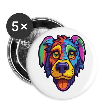Cao De Seo Miguel Dog Breed Cartoon Kawaii Illustr - Buttons large 2.2''/56 mm (5-pack) - white - Front