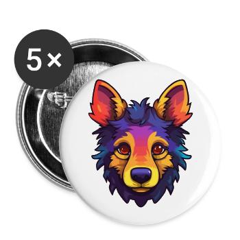 Belge Groenendael Chien Race Cartoon Kawaii Illus - Lot de 5 grands badges (56 mm) - blanc - Devant