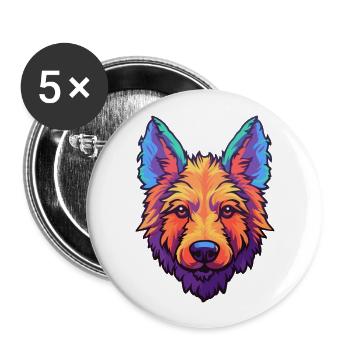 Belge Laekenois race de chien Cartoon Kawaii Illustr - Lot de 5 grands badges (56 mm) - blanc - Devant