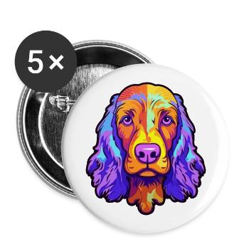 American Water Spaniel Dog Breed Cartoon Kawaii Il - Buttons groß 56 mm (5er Pack) - Weiß - Vorne