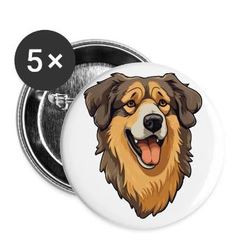 Schäferhund Rasse Karikatur Kawaii Illustrati - Buttons groß 56 mm (5er Pack) - Weiß - Vorne