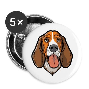 Southern Hound Dog Breed Cartoon Kawaii Illustrati - Buttons large 2.2''/56 mm (5-pack) - white - Front