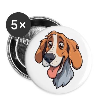 Slovensky Kopov Hunderasse Cartoon Kawaii Illustrat - Buttons groß 56 mm (5er Pack) - Weiß - Vorne