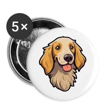 Slovak Cuvac Dog Breed Cartoon Kawaii Illustration - Buttons large 2.2''/56 mm (5-pack) - white - Front