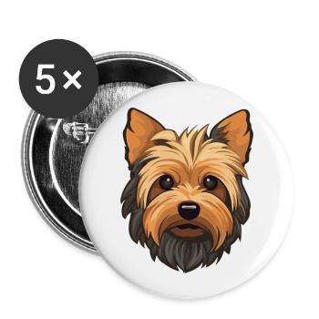 Silky Terrier Race De Chien Cartoon Kawaii Illustratio - Lot de 5 grands badges (56 mm) - blanc - Devant