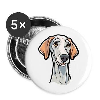 Sloughi Hunderasse Cartoon Kawaii Illustration - Buttons groß 56 mm (5er Pack) - Weiß - Vorne
