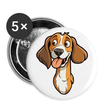 Sabueso Fino Colombiano race de chien dessin animé Kawaii I - Lot de 5 grands badges (56 mm) - blanc - Devant