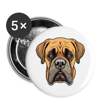 Boerboel Hunderasse Cartoon Kawaii Illustration - Buttons groß 56 mm (5er Pack) - Weiß - Vorne
