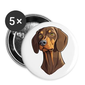 Belgian Pointer Dog Breed Cartoon Kawaii Illustrat - Buttons large 2.2''/56 mm (5-pack) - white - Front