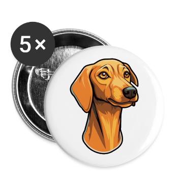 Azawakh race de chien dessin animé Kawaii Illustration - Lot de 5 grands badges (56 mm) - blanc - Devant