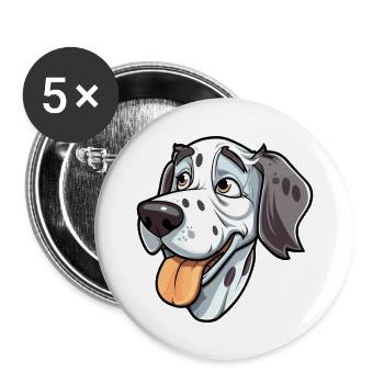 Argentino Dog Breed Cartoon Kawaii Illustration - Buttons large 2.2''/56 mm (5-pack) - white - Front