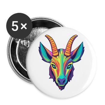 Oryx coloré aquarelle dessin animé Kawaii Animal - Lot de 5 grands badges (56 mm) - blanc - Devant