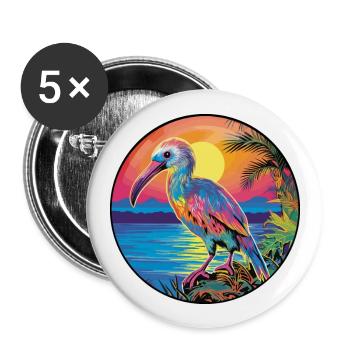 Kiwi Vogel Buntes Aquarell Cartoon Kawaii Haustier - Buttons groß 56 mm (5er Pack) - Weiß - Vorne