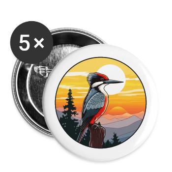 Pic Aquarelle Colorée Dessin Animé Kawaii Pet - Lot de 5 grands badges (56 mm) - blanc - Devant