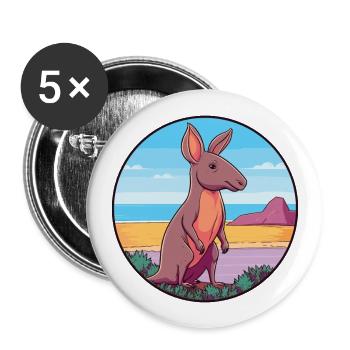 Aardvark aquarelle dessin animé Kawaii Clipart Animal - Lot de 5 grands badges (56 mm) - blanc - Devant