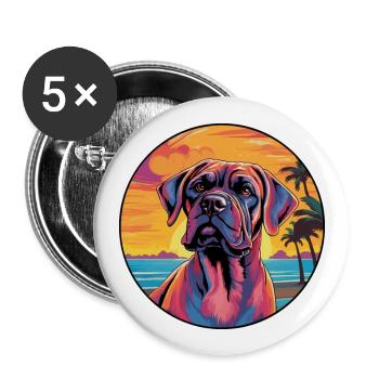 Alpine Mastiff Dog Breed Colorful Cartoon Watercol - Buttons large 2.2''/56 mm (5-pack) - white - Front