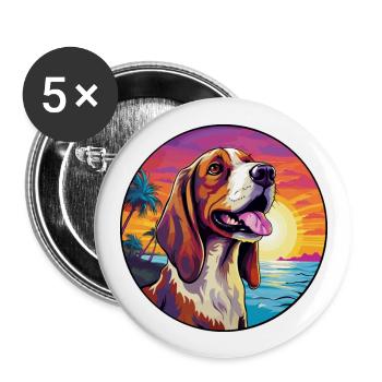 Artois Hund Rasse Bunte Karikatur Aquarell - Buttons groß 56 mm (5er Pack) - Weiß - Vorne