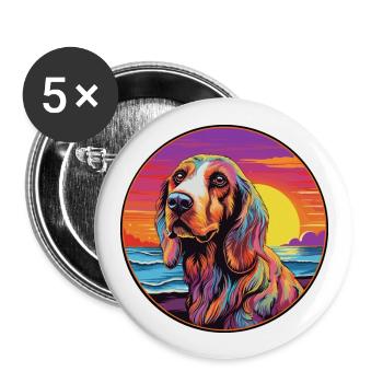 Basset Fauve De Bretagne Dog Breed Colorful Cartoo - Buttons large 2.2''/56 mm (5-pack) - white - Front