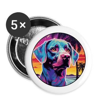 Bleu De Gascogne Chien Race Coloré Cartoon Waterc - Lot de 5 grands badges (56 mm) - blanc - Devant