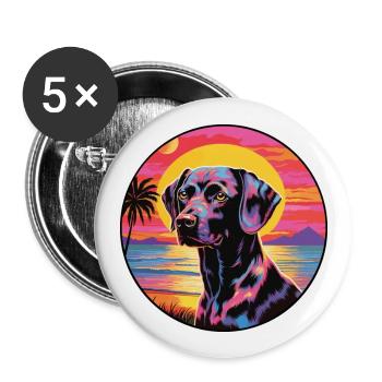 Black Forest Hound Dog Breed Colorful Cartoon Wate - Buttons large 2.2''/56 mm (5-pack) - white - Front