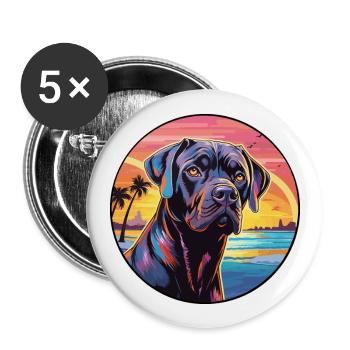 Cane Corso Dog Breed Colorful Cartoon Watercolor - Buttons large 2.2''/56 mm (5-pack) - white - Front