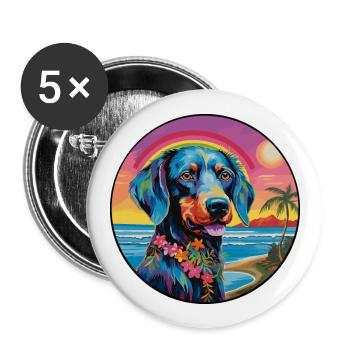 Cao De Gado Transmontano Dog Breed Colorful Cartoo - Buttons large 2.2''/56 mm (5-pack) - white - Front