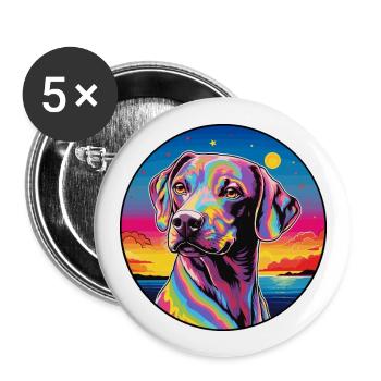 Catahoula Cur Chien Race Coloré Dessin Animé Watercolo - Lot de 5 grands badges (56 mm) - blanc - Devant