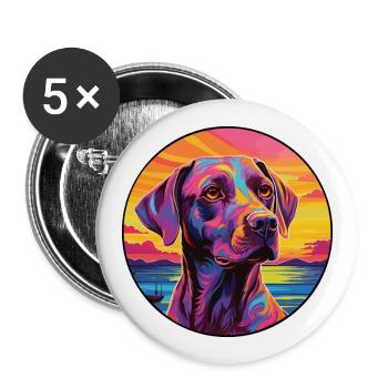 Burgos Pointer Dog Breed Colorful Cartoon Watercol - Buttons large 2.2''/56 mm (5-pack) - white - Front
