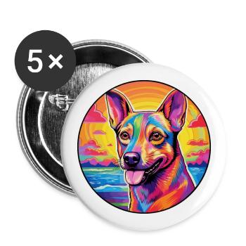 Tchécoslovaque Vlcak Chien Race Coloré Dessin Animé W - Lot de 5 grands badges (56 mm) - blanc - Devant