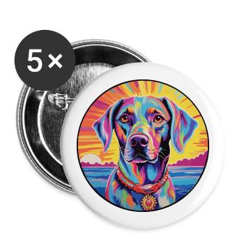 Gascon Saintongeois Race De Chien Coloré Cartoon Wat - Lot de 5 grands badges (56 mm) - blanc - Devant