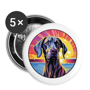 Great Dane Dog Breed Colorful Cartoon Watercolor - Buttons large 2.2''/56 mm (5-pack) - white - Front