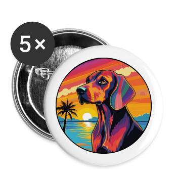 Lithuanian Hound Dog Breed Colorful Cartoon Waterc - Buttons large 2.2''/56 mm (5-pack) - white - Front