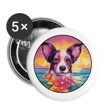 Peruvian Inca Orchid Dog Breed Colorful Cartoon Wa - Buttons large 2.2''/56 mm (5-pack) - white - Front