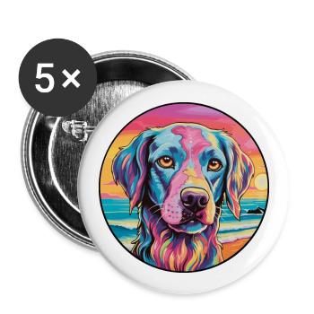 Sapsali Dog Breed Colorful Cartoon Watercolor - Buttons large 2.2''/56 mm (5-pack) - white - Front