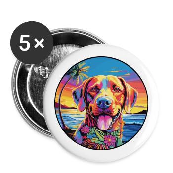 Slovensky Cuvac Race De Chien Coloré Dessin Animé Waterco - Lot de 5 grands badges (56 mm) - blanc - Devant