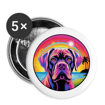 Transmontano Mastiff Dog Breed Colorful Cartoon Wa - Buttons large 2.2''/56 mm (5-pack) - white - Front