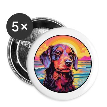 Uruguayen Cimarron Chien Race Coloré Dessin Animé Wate - Lot de 5 grands badges (56 mm) - blanc - Devant