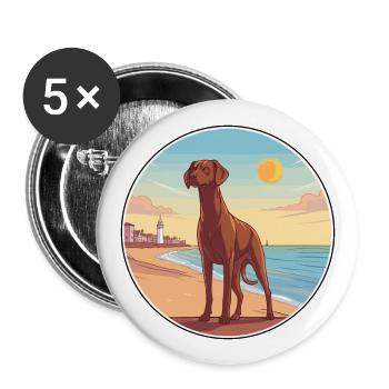 Belgian Pointer Dog Breed Cartoon Kawaii Clipart - Buttons large 2.2''/56 mm (5-pack) - white - Front