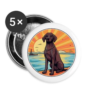 Berger De Beauce Dog Breed Cartoon Kawaii Clipart - Buttons large 2.2''/56 mm (5-pack) - white - Front