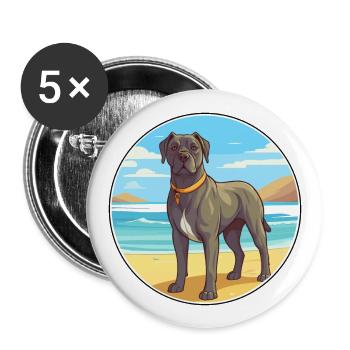 Cane Corso Dog Breed Cartoon Kawaii Clipart Dog - Buttons large 2.2''/56 mm (5-pack) - white - Front