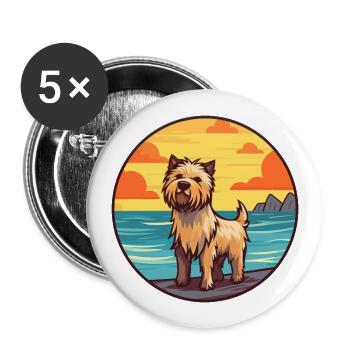 Glen Of Imaal Terrier chien race Cartoon Kawaii chien - Lot de 5 grands badges (56 mm) - blanc - Devant