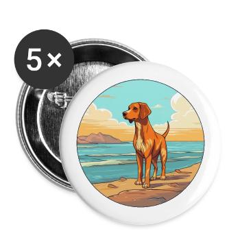 Harrier Dog Breed Cartoon Kawaii Clipart Dog Pet - Buttons large 2.2''/56 mm (5-pack) - white - Front