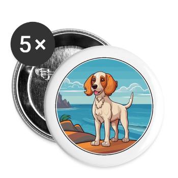 Jamthund Dog Breed Cartoon Kawaii Clipart Dog Pet - Buttons large 2.2''/56 mm (5-pack) - white - Front