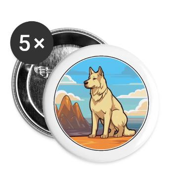 Karst Schäferhund Rasse Cartoon Kawaii Clipart - Buttons groß 56 mm (5er Pack) - Weiß - Vorne