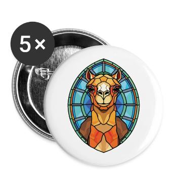 Camel Colorful Watercolor Animal Pet Illustration - Buttons large 2.2''/56 mm (5-pack) - white - Front