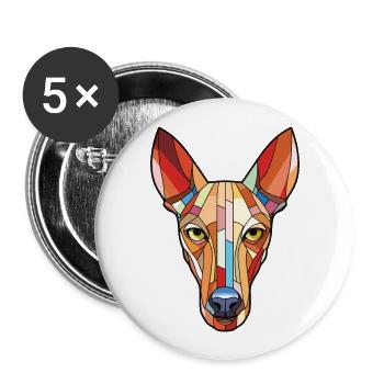 Pharaonenhund Hund Buntes Aquarell Tier Haustier - Buttons groß 56 mm (5er Pack) - Weiß - Vorne