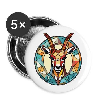 Antilope Buntes Aquarell Tier Illustration - Buttons groß 56 mm (5er Pack) - Weiß - Vorne