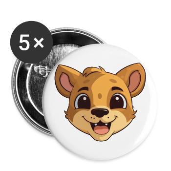 Baby Cat Cartoon Watercolor Illustration - Buttons large 2.2''/56 mm (5-pack) - white - Front